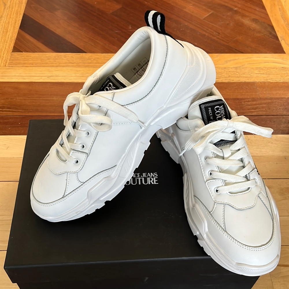 Men’s Versace Jeans Couture white leather sneakers